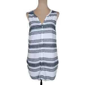 Old Navy Medium White Grey Gray Striped Tank Top Blouse
